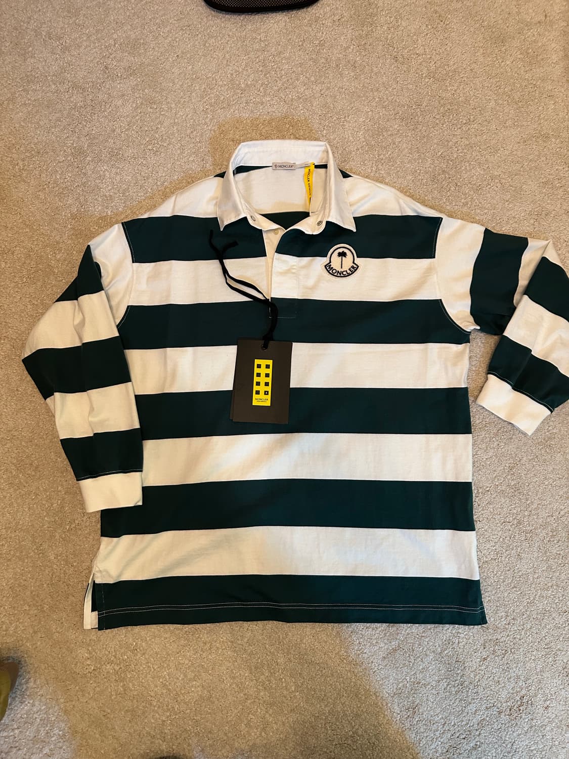 몽클레르 x 팜 엔젤스 스트라이프 롱슬리브 폴로 셔츠 상품이미지1