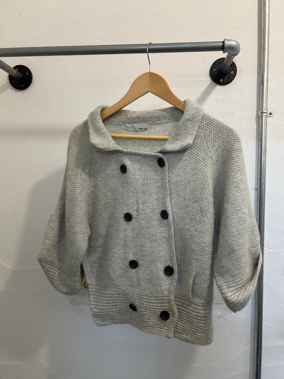 y2k 00 단추 7부 가디건 스웨터 상품이미지3