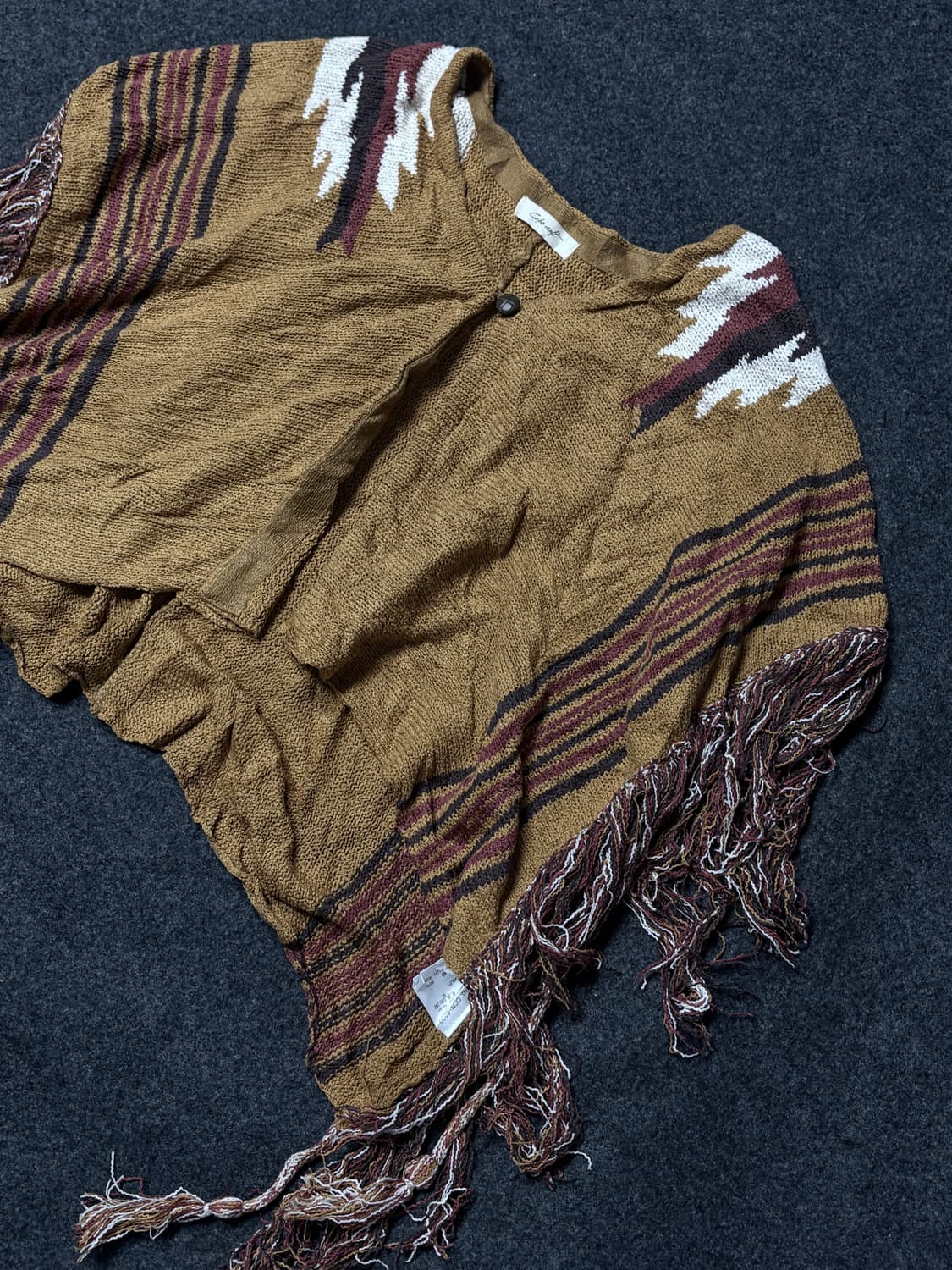 vintage Grunge Indian knit Cape coat 상품이미지3