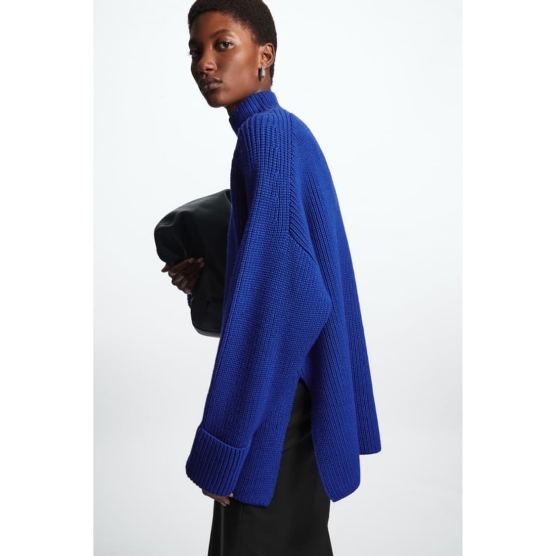 COS 코스 여성 터틀넥 니트 스웨터 블루 XS 상품이미지2