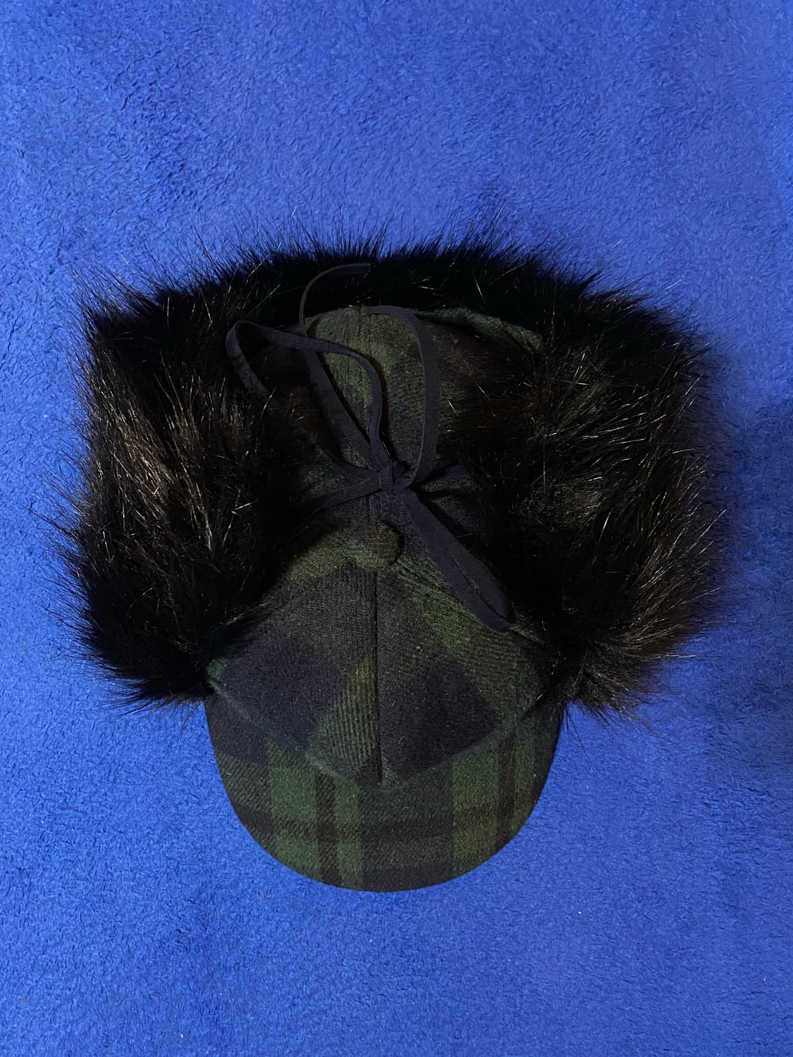 OpenYY 오픈와이와이 타탄 페이크 퍼 이어플랩 캡 (닝닝착용모델) 상품이미지2