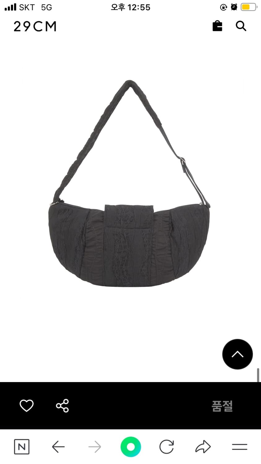 허그유어스킨 Lace patchwork cross bag (Black) 상품이미지3