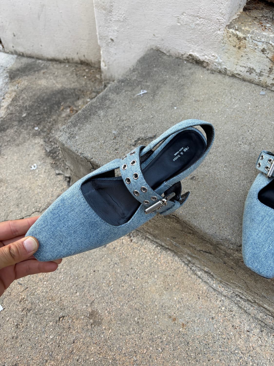 235) Rag&Bone 데님 버클 슬링백 플랫 슈즈 상품이미지6