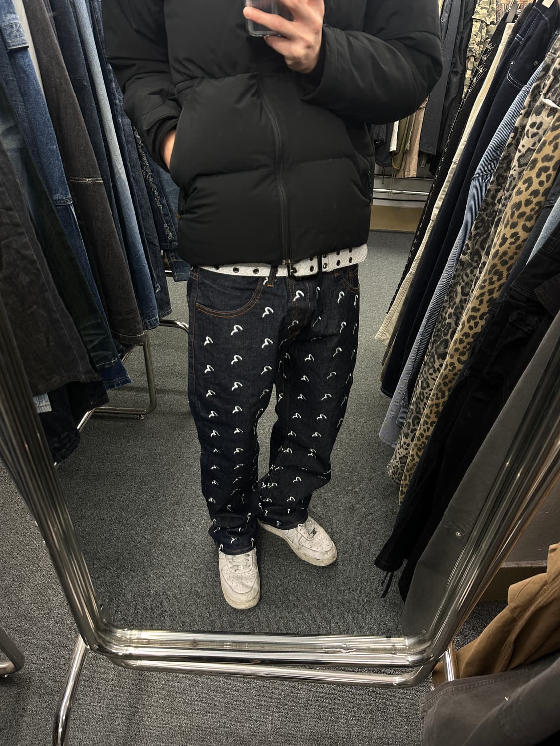 34) 에비수 재팬 모노그램 멀티로고 셀비지 데님팬츠 상품이미지3