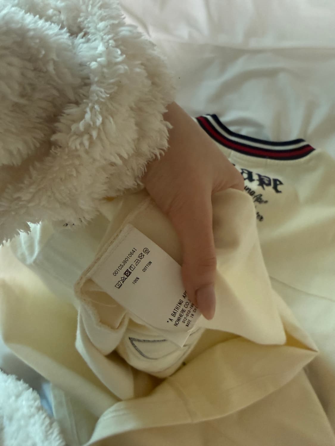 베이프 BAPE 93번 풋볼 저지 티셔츠 아이보리 상품이미지5