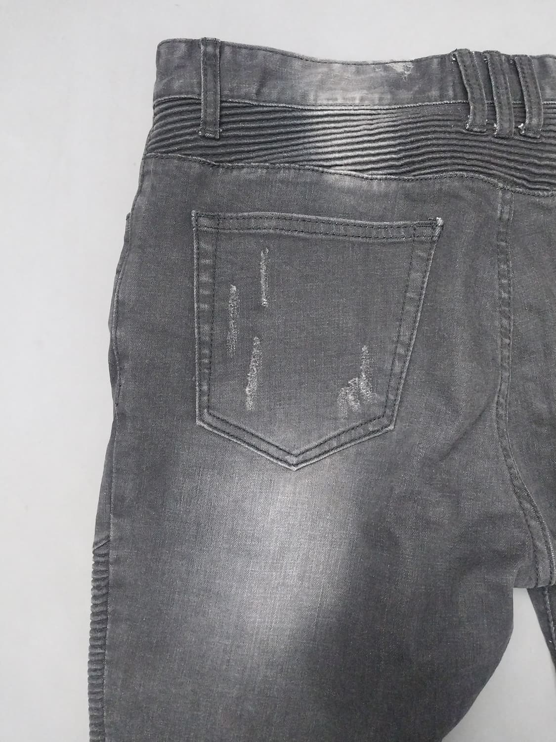 [34] 발망 블랙 워싱 디스덧댐 바이커진 청바지 상품이미지8