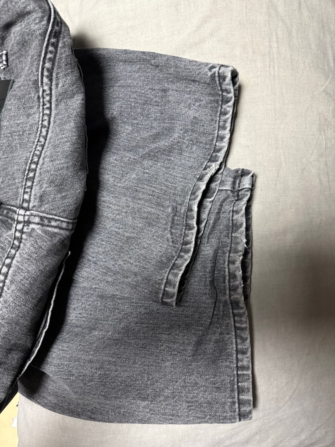 다이브인 와이드 커브드 데님 흑청 상품이미지3