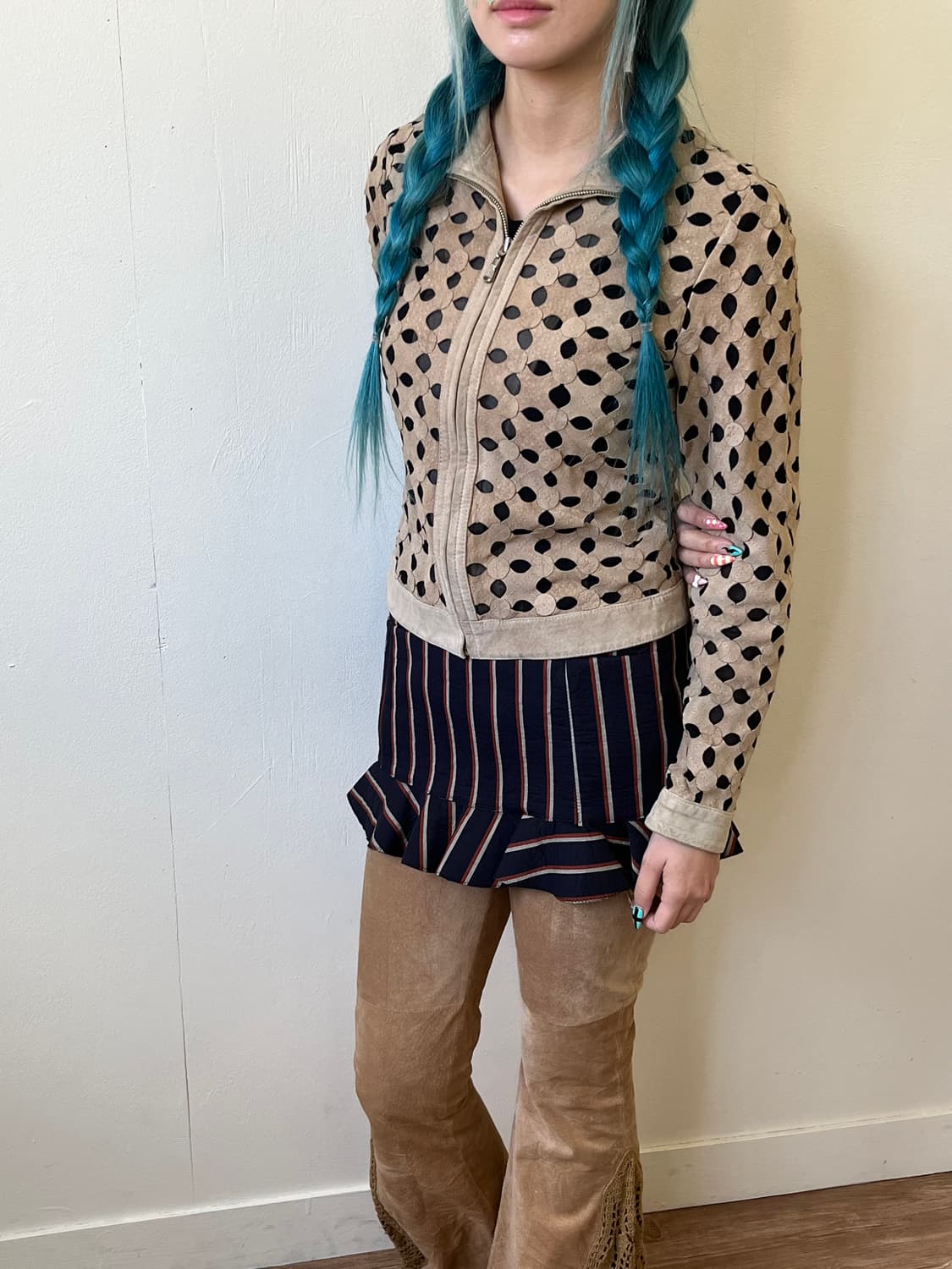 North beach 가죽 도트 자켓 상품이미지4