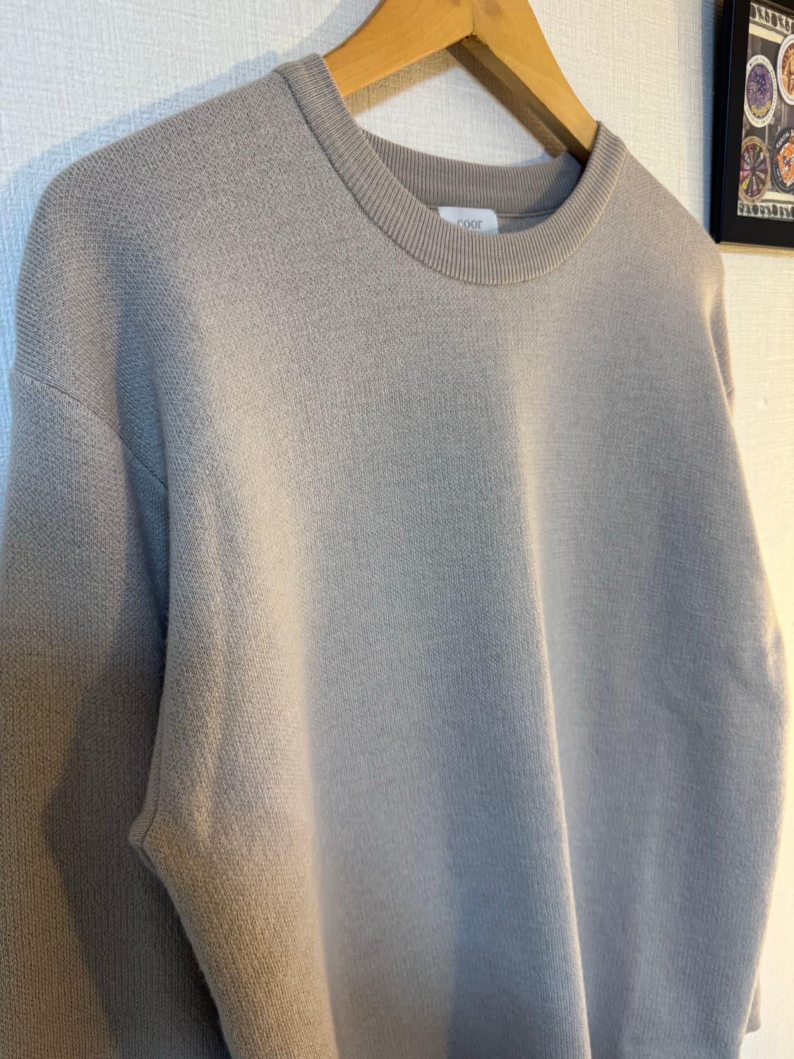 [L]쿠어 라운드넥 울 니트 아이보리 상품이미지3