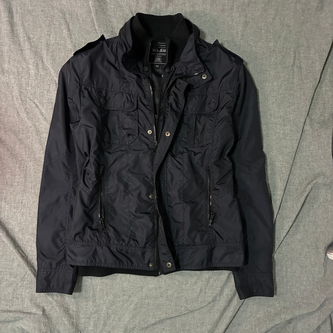 y2k 포켓 바람막이 자켓 네이비 상품이미지5