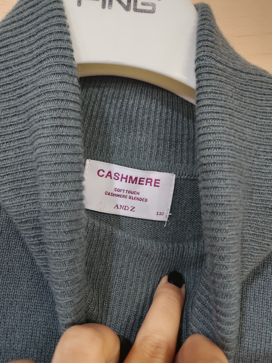 597) 앤드지 AND Z 캐시미어블랜드 목폴라 니트티 상품이미지5