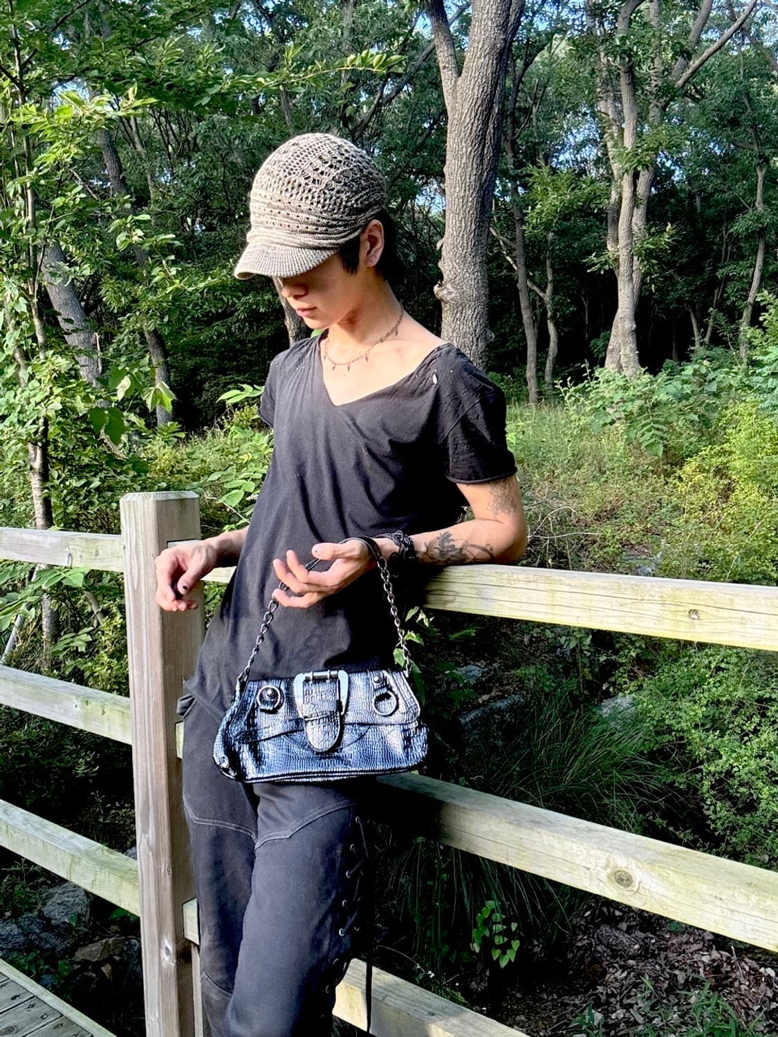 “Unknown” Y2K Design Buckle Black Bag 상품이미지2