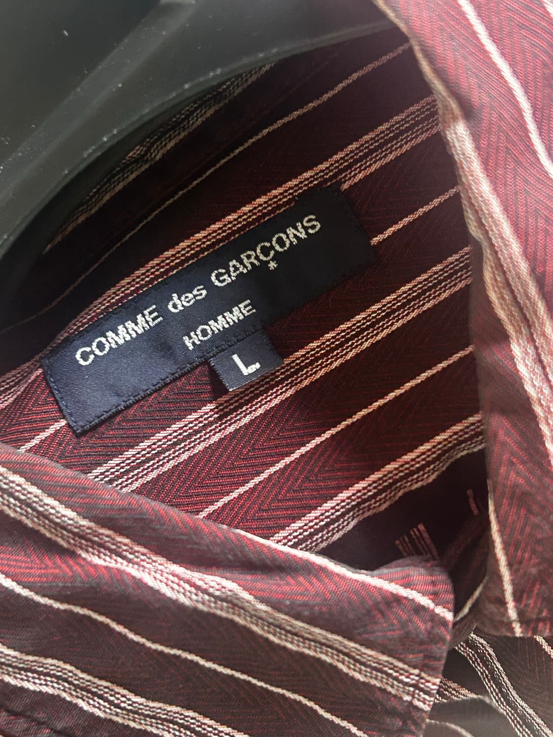 꼼데가르송 옴므 스트라이프 패턴 셔츠 L 상품이미지3