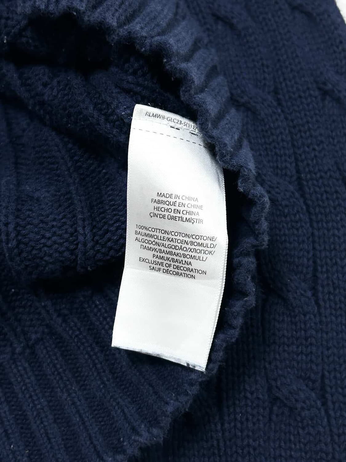 폴로 화이트포니 네이비 브이넥 케이블 니트 상품이미지9