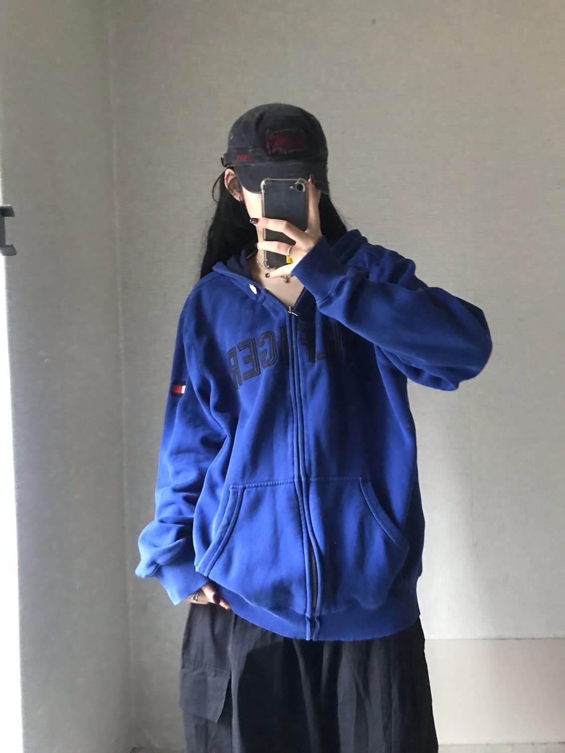 타미힐피거 딥블루 오버핏 후드집업 상품이미지5