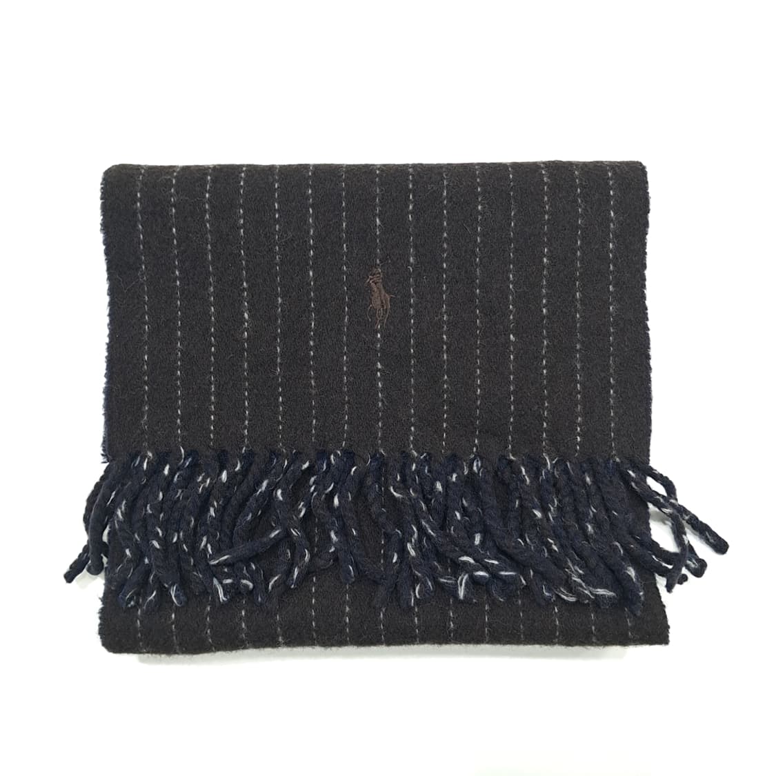 MX291 폴로 랄프로렌 브라운 네이비 스트라이프 양면 목도리 머플러 상품이미지6