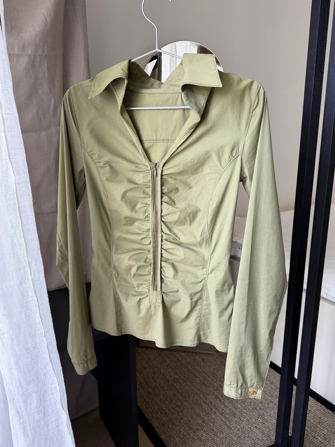 미스식스티 90‘s gathered zip-up shirts 상품이미지1
