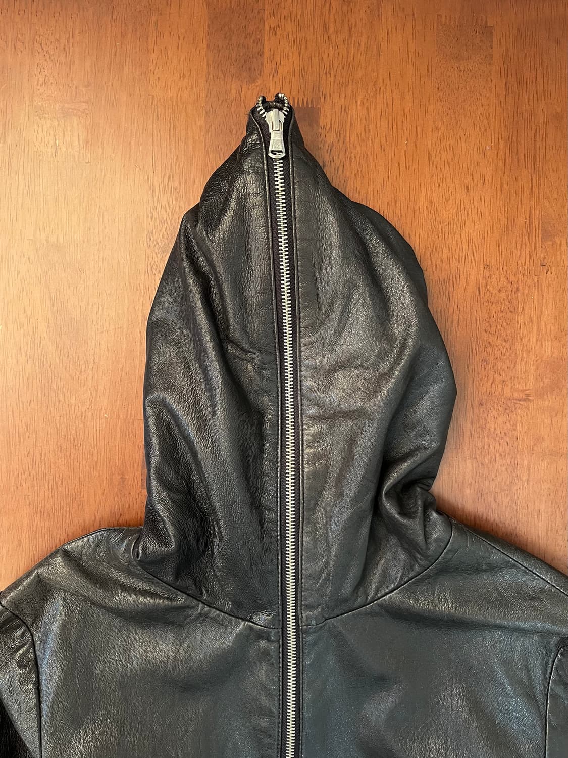 Harlem Rounge 풀집업 레더 후드 재킷 상품이미지3