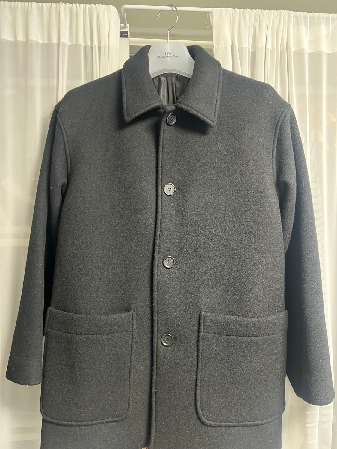 스테디에브리웨어 울하프코트 블랙 2사이즈 판매합니다 상품이미지1