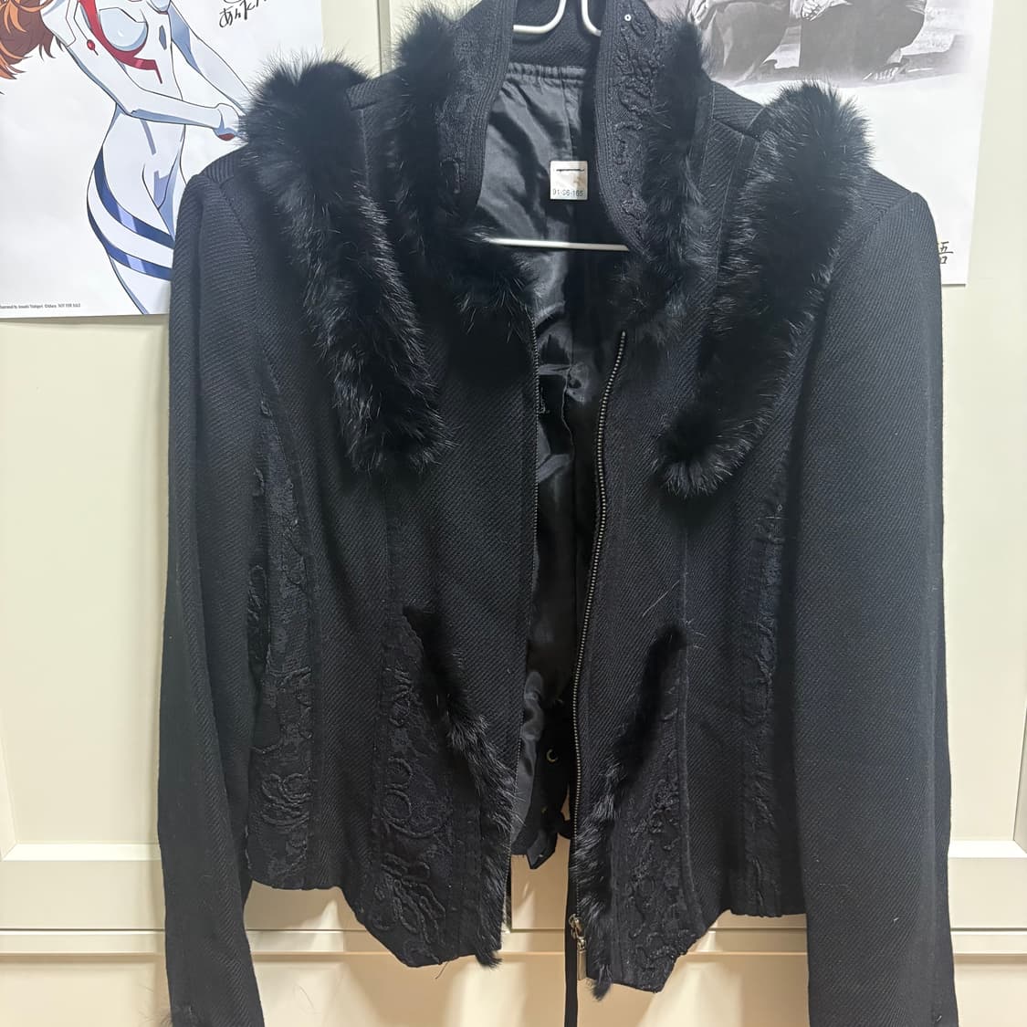 블랙 레이스 폭스 퍼, 털 자켓 상품이미지4
