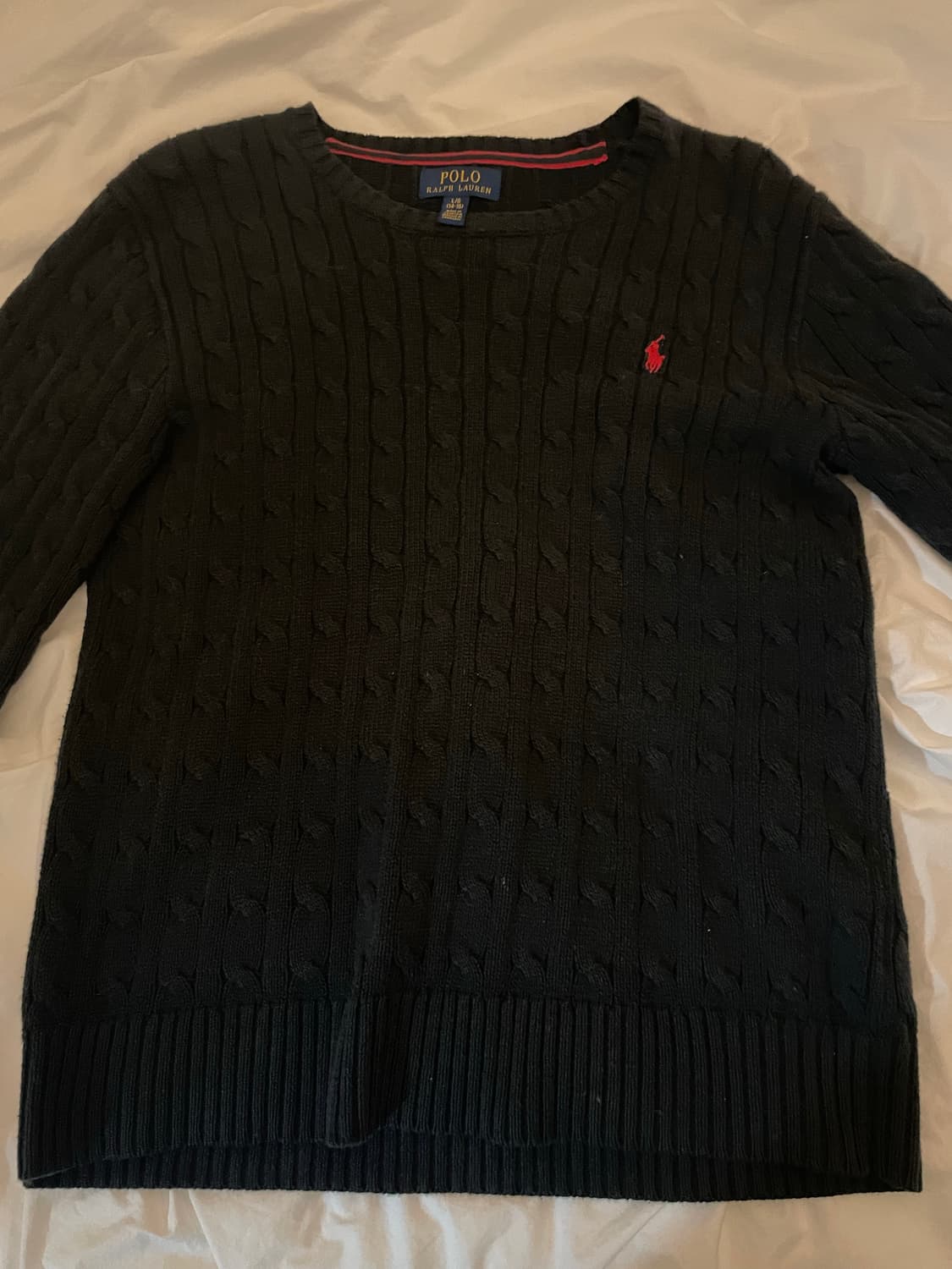 폴로 블랙 케이블 니트 (14-16) 상품이미지3