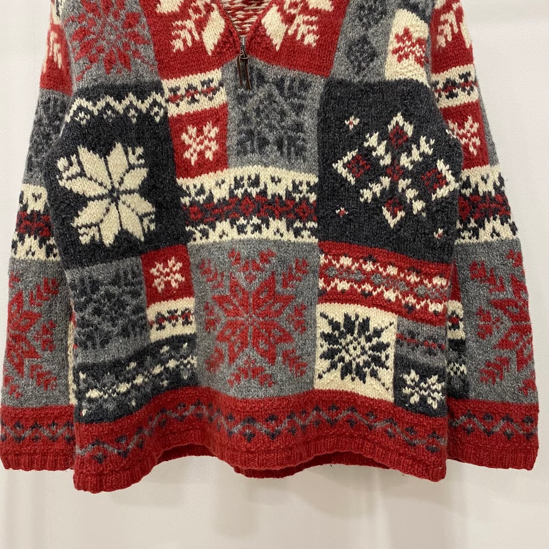 폴로 랄프로렌 빈티지 노르딕 반집업 울 핸드니트 상품이미지4