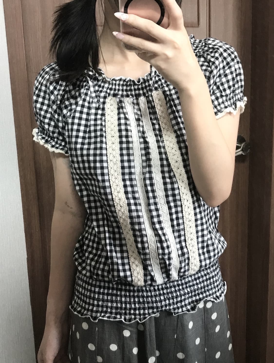 JP vintage checkered bl 상품이미지2
