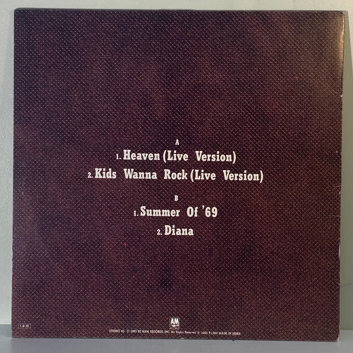 (중고LP-팝록) Bryan Adams -Special Mini Albu 상품이미지2