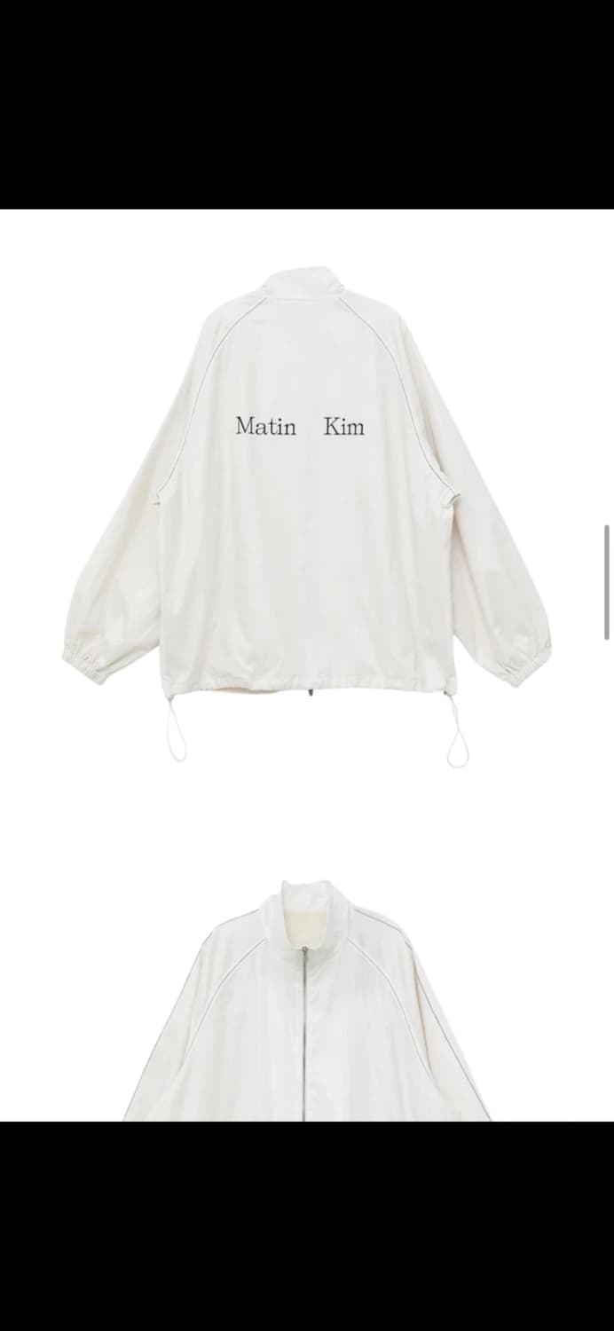 [MATIN KIM] 마킴 로고 코팅 점퍼 화이트 상품이미지2