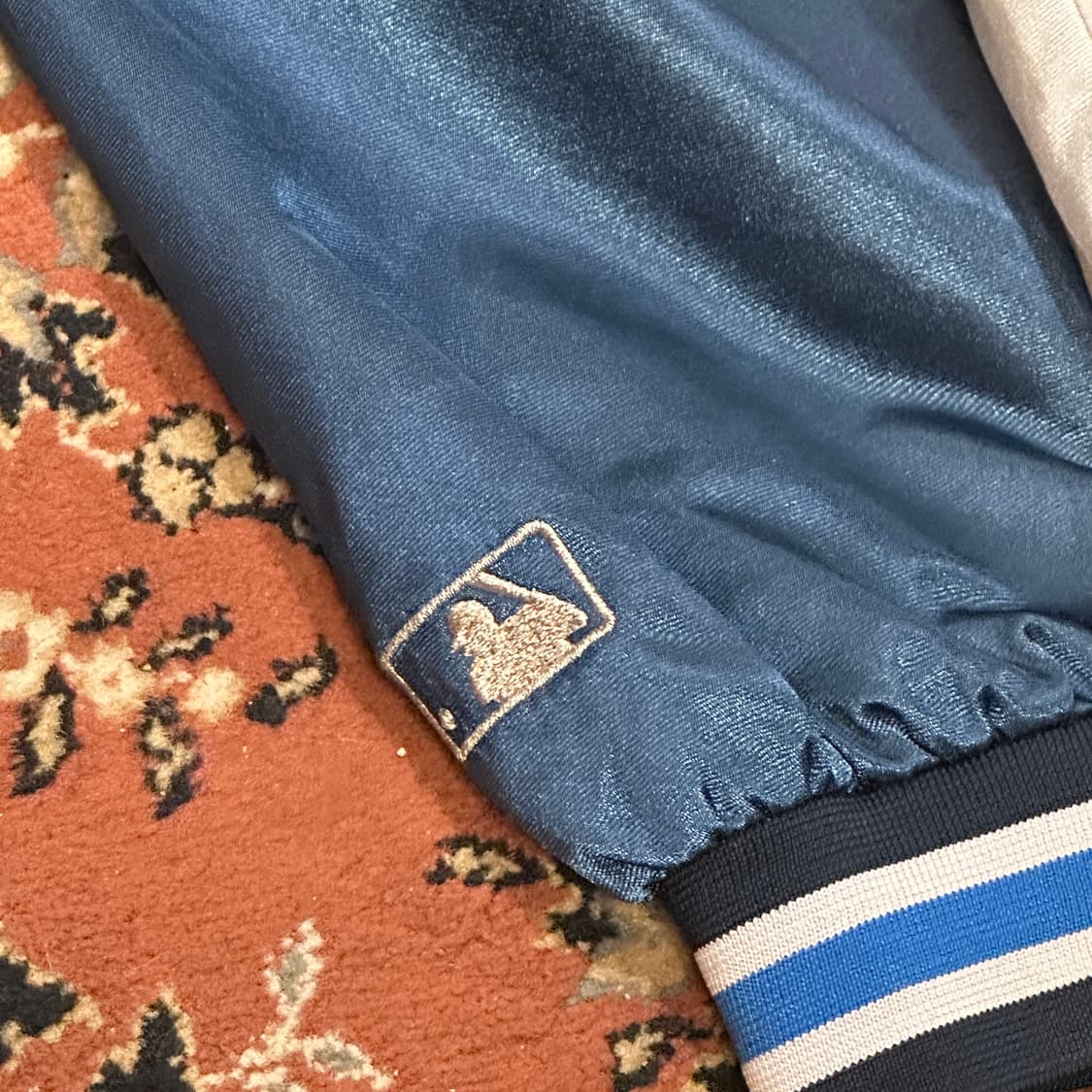 MLB (2006) 뉴욕 양키스 새틴 바시티 자켓 (L-XL) 상품이미지3