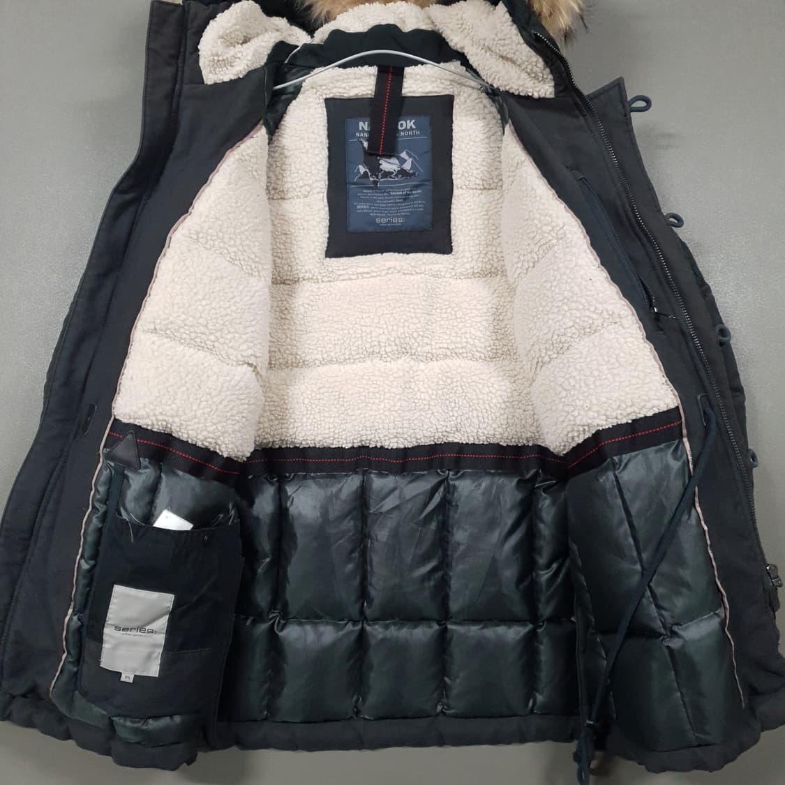 코오롱 시리즈 나누크 라쿤 퍼 대장급 헤비 다운 패딩 점퍼 다크그린 카키 상품이미지6