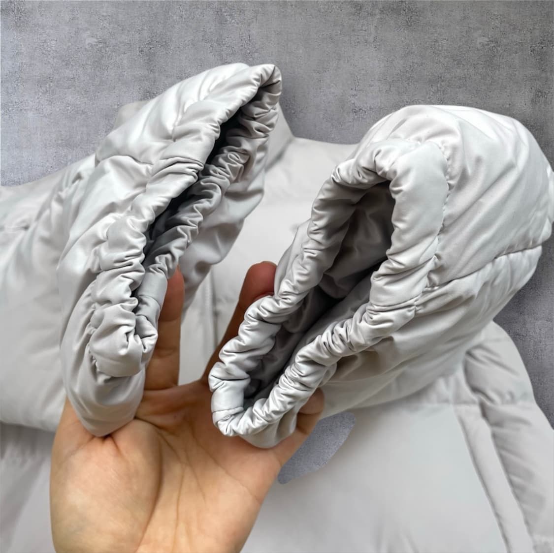 게스 Guess 라이트그레이 페더라이트 구스다운 푸퍼 패딩 L 상품이미지5