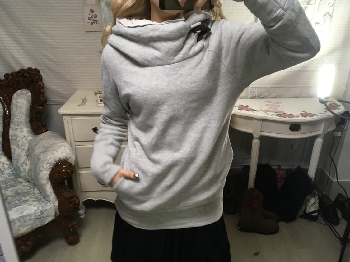 일본빈티지 램지 그레이 버플 버튼 윈터 후드 상품이미지6