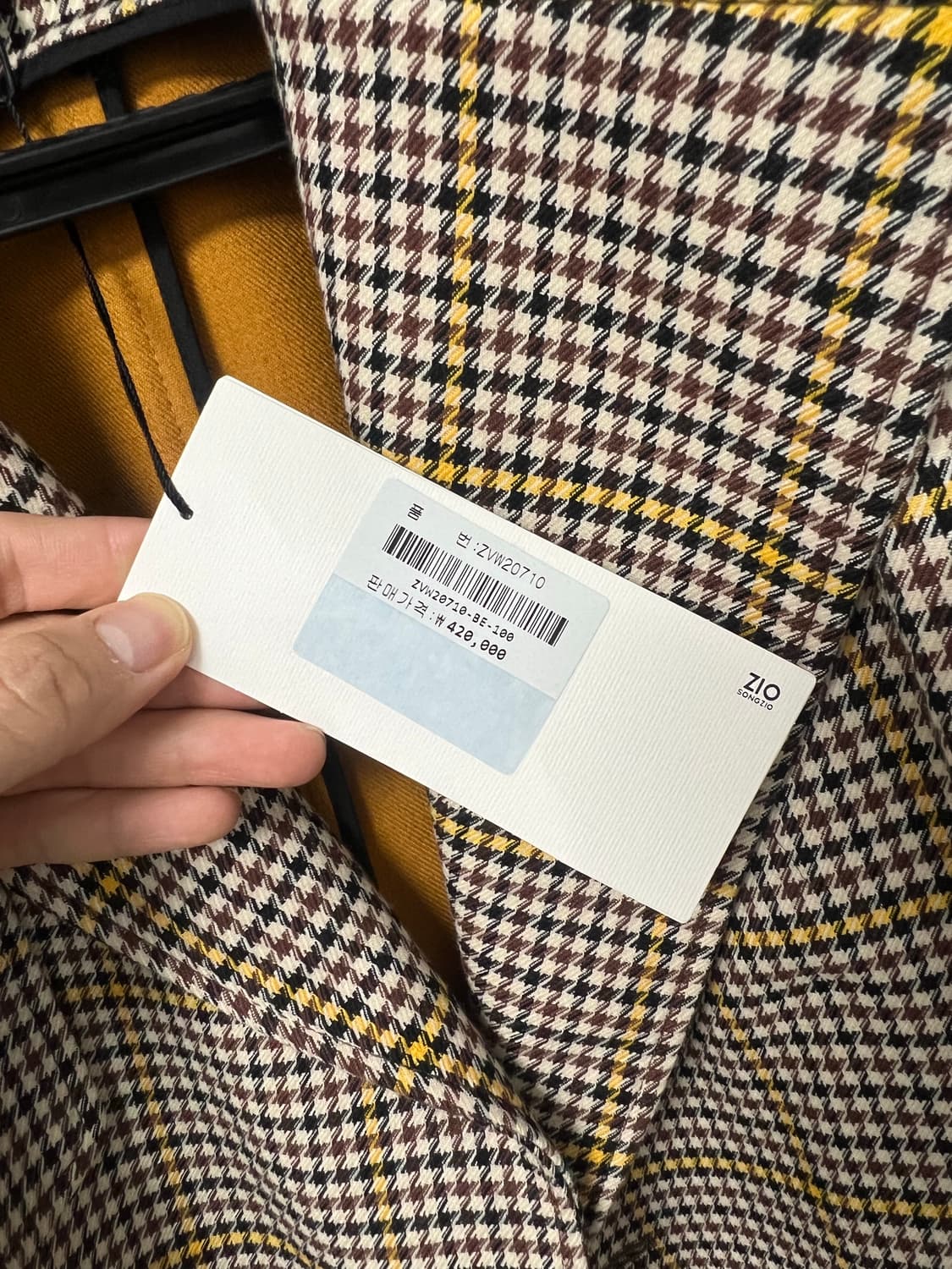 ZIO SONGZIO 체크 더블 롱 코트 새상품 105 판매합니다 상품이미지6