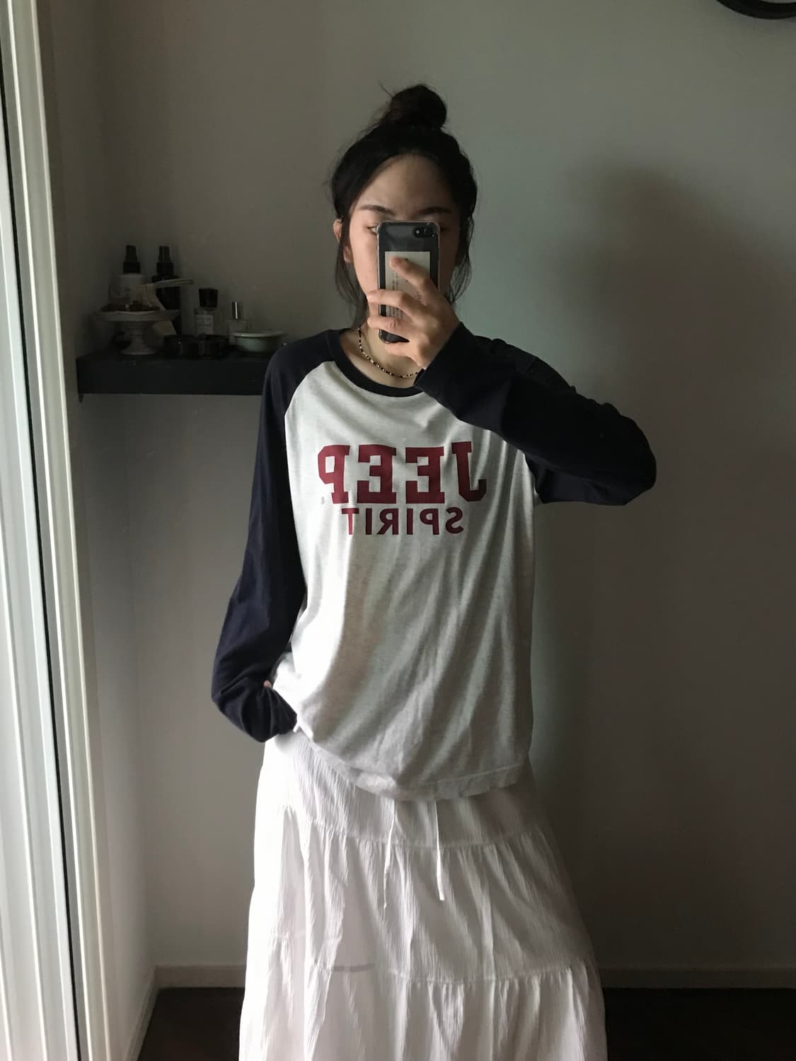 지프 중앙 프린팅 나그랑 긴팔 슬리브티 상품이미지4