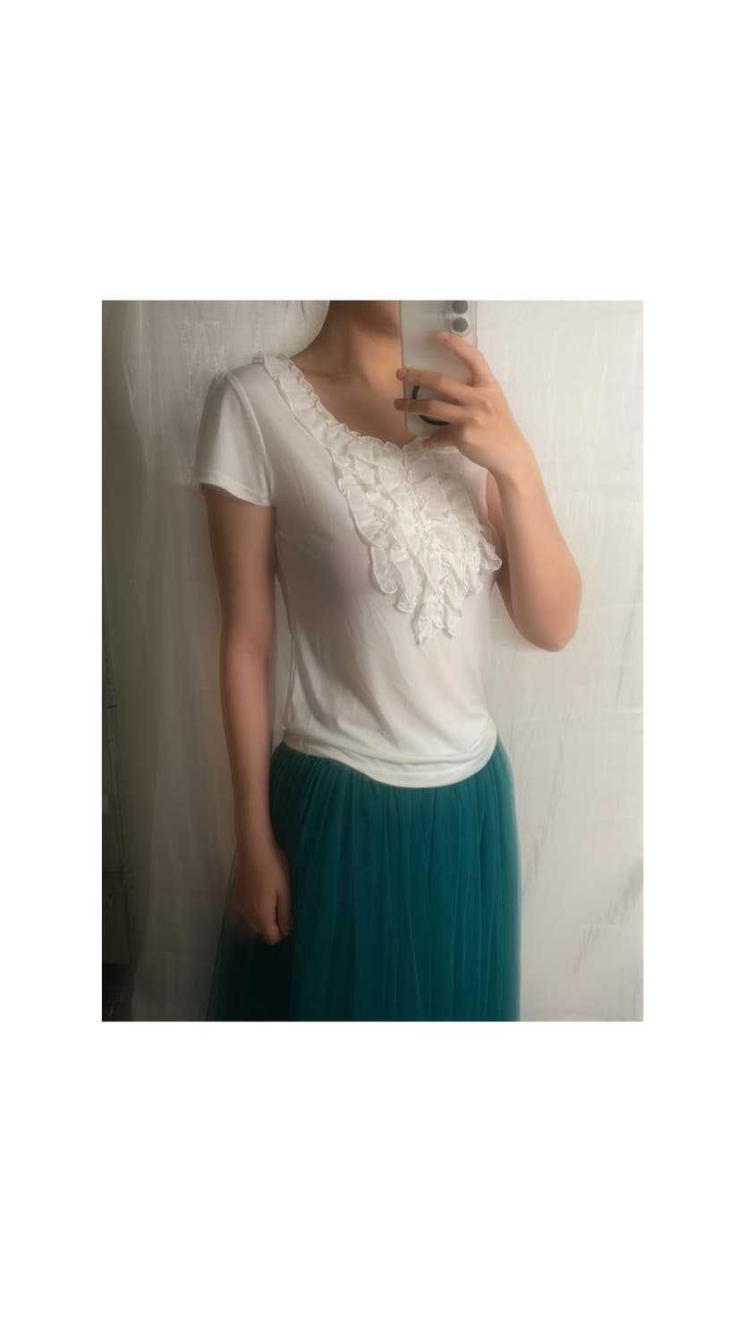 White Frill Top 상품이미지3