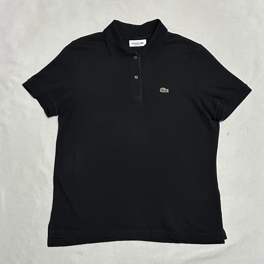 38 라코스테 여성용 블랙 카라 반팔 티셔츠 상품이미지2