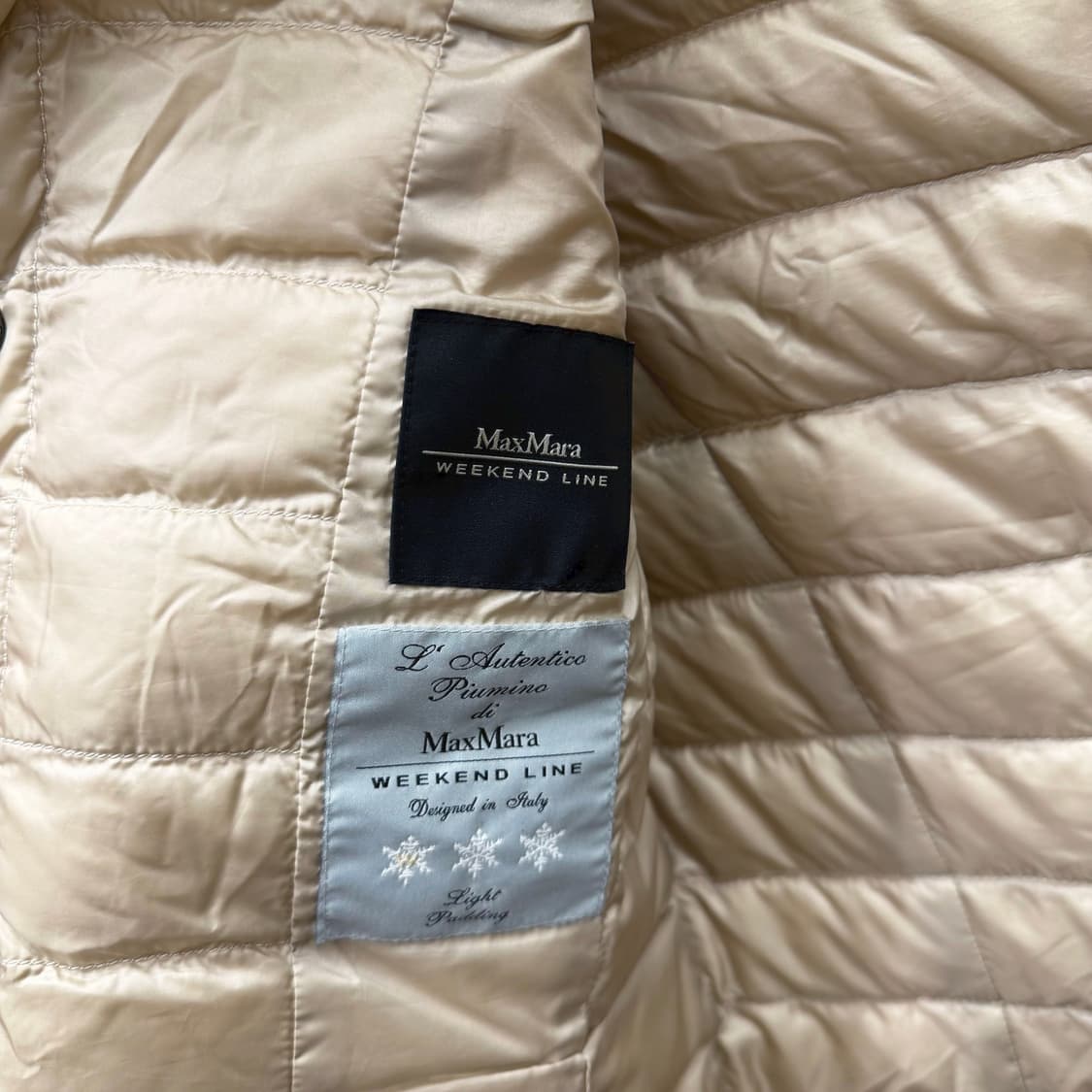 막스마라 위켄드 경량 다운 패딩 자켓 퀄팅 패턴 디테일 라이트 베이지  상품이미지7