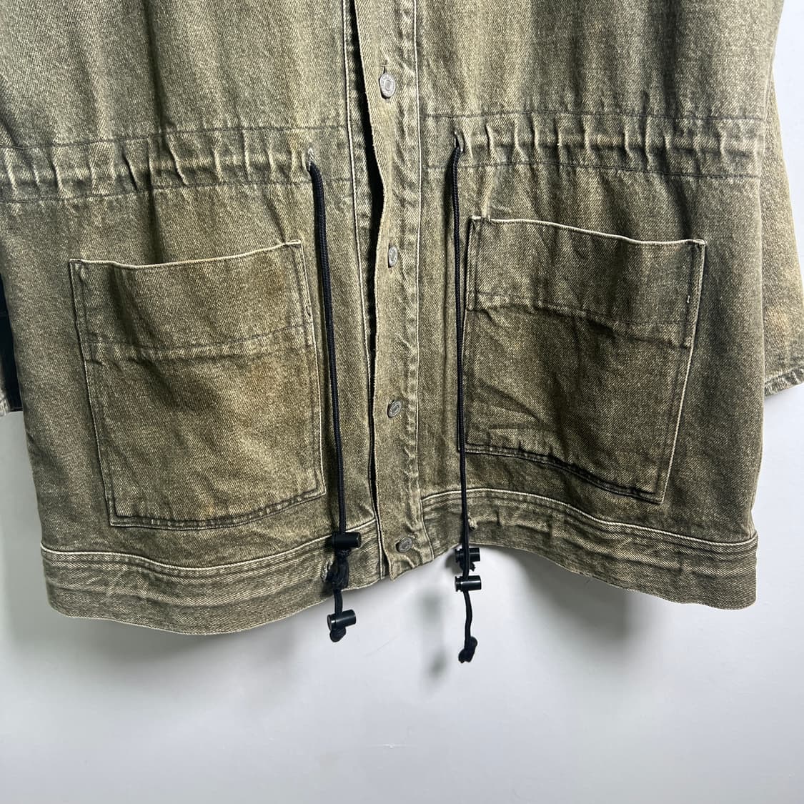 VTG 빈티지 카키 데님 야상 코트 M 상품이미지5