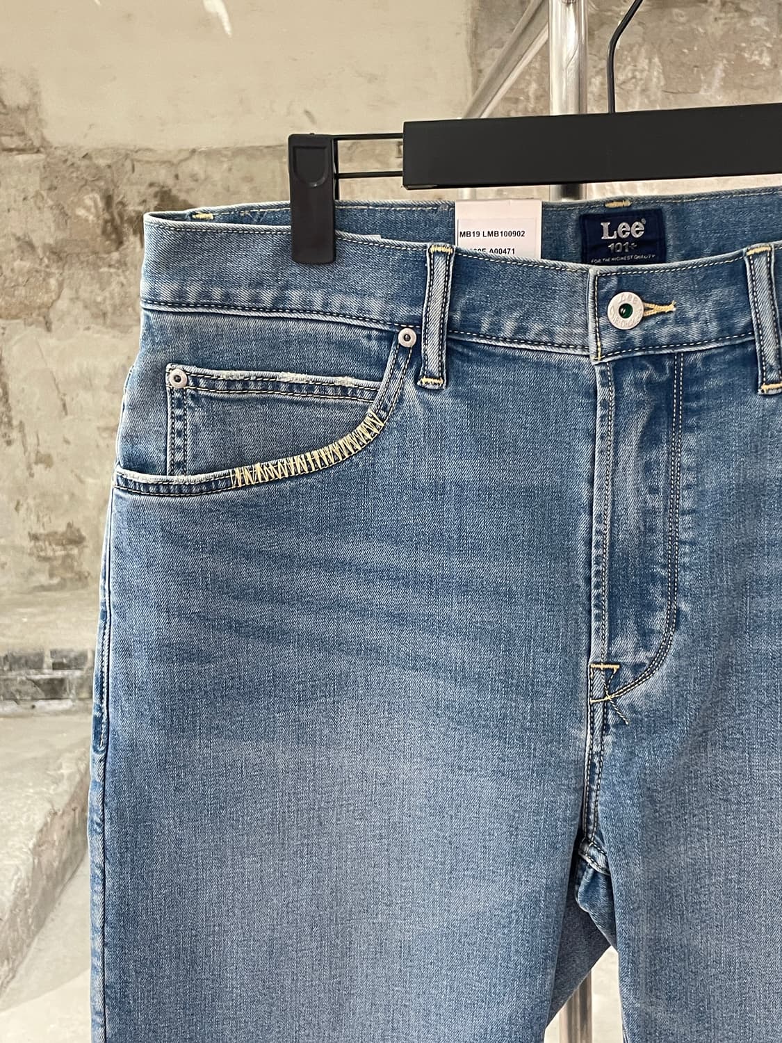 리 101+ 연청 레귤러 데님 쇼츠 상품이미지2
