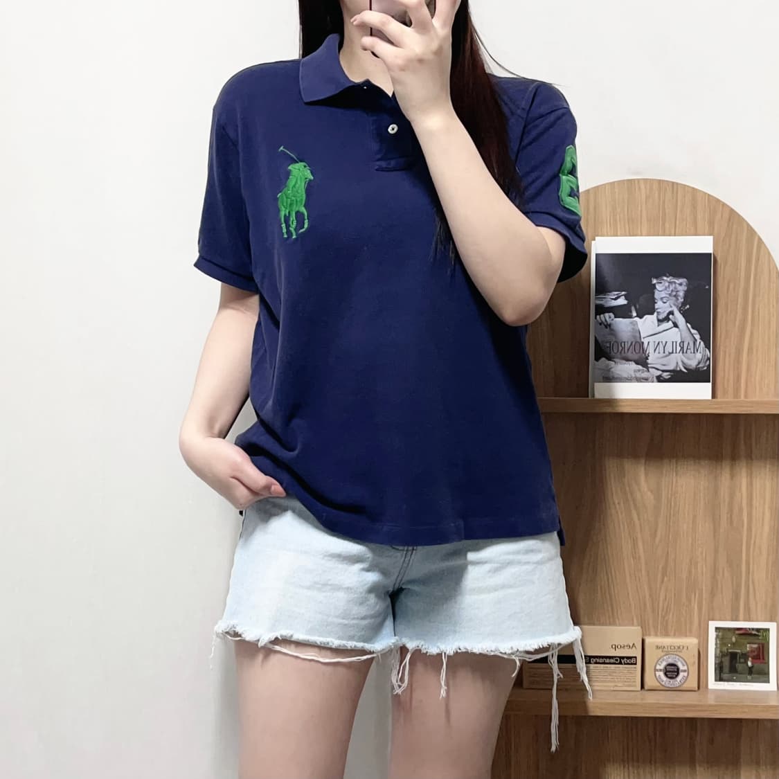 [정품] 폴로 네이비 / 빅그린포니 반팔카라티 [ L ] 상품이미지2