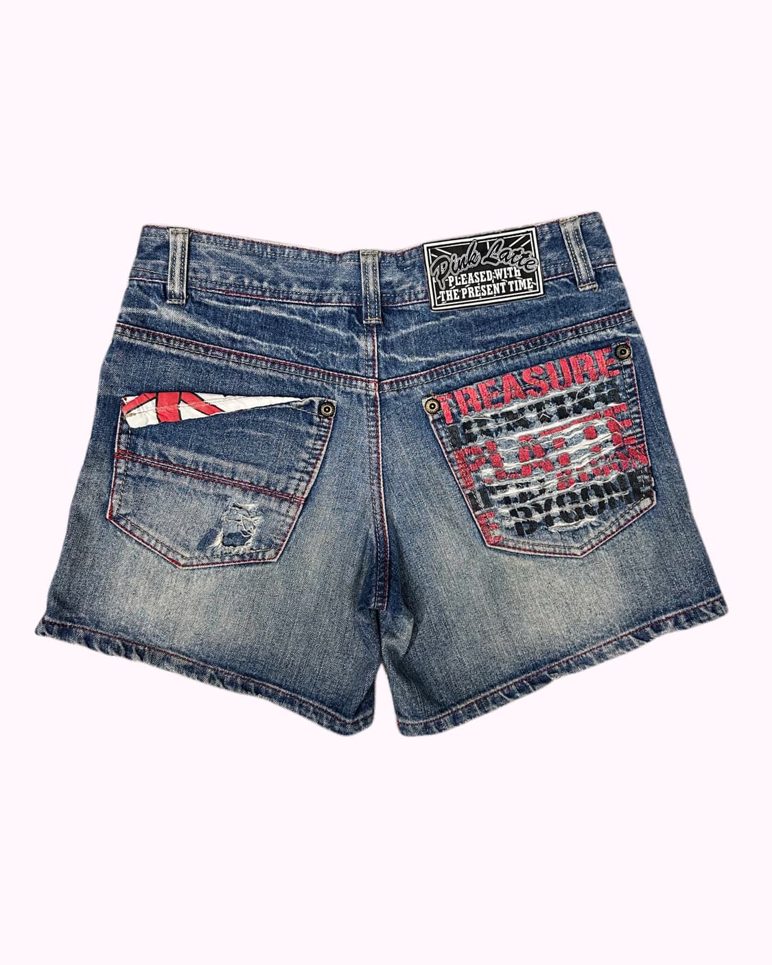 disstressed lettering denim shorts 상품이미지5