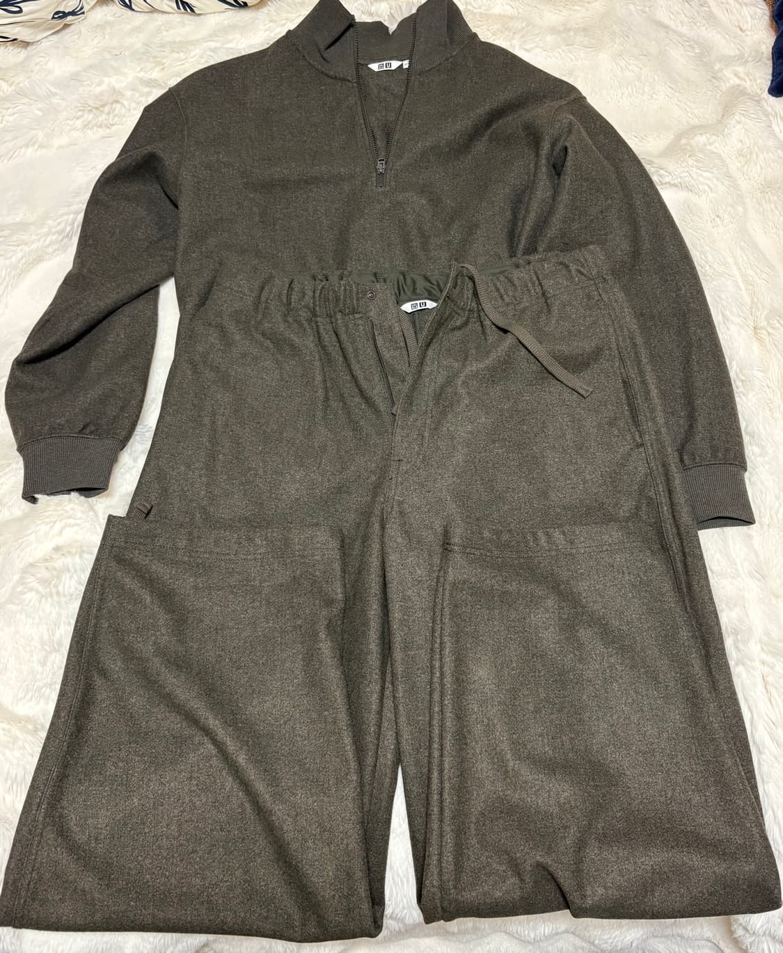 유니클로u 25fw 브러시드 스웨트 셋업 35브라운/L 상품이미지1