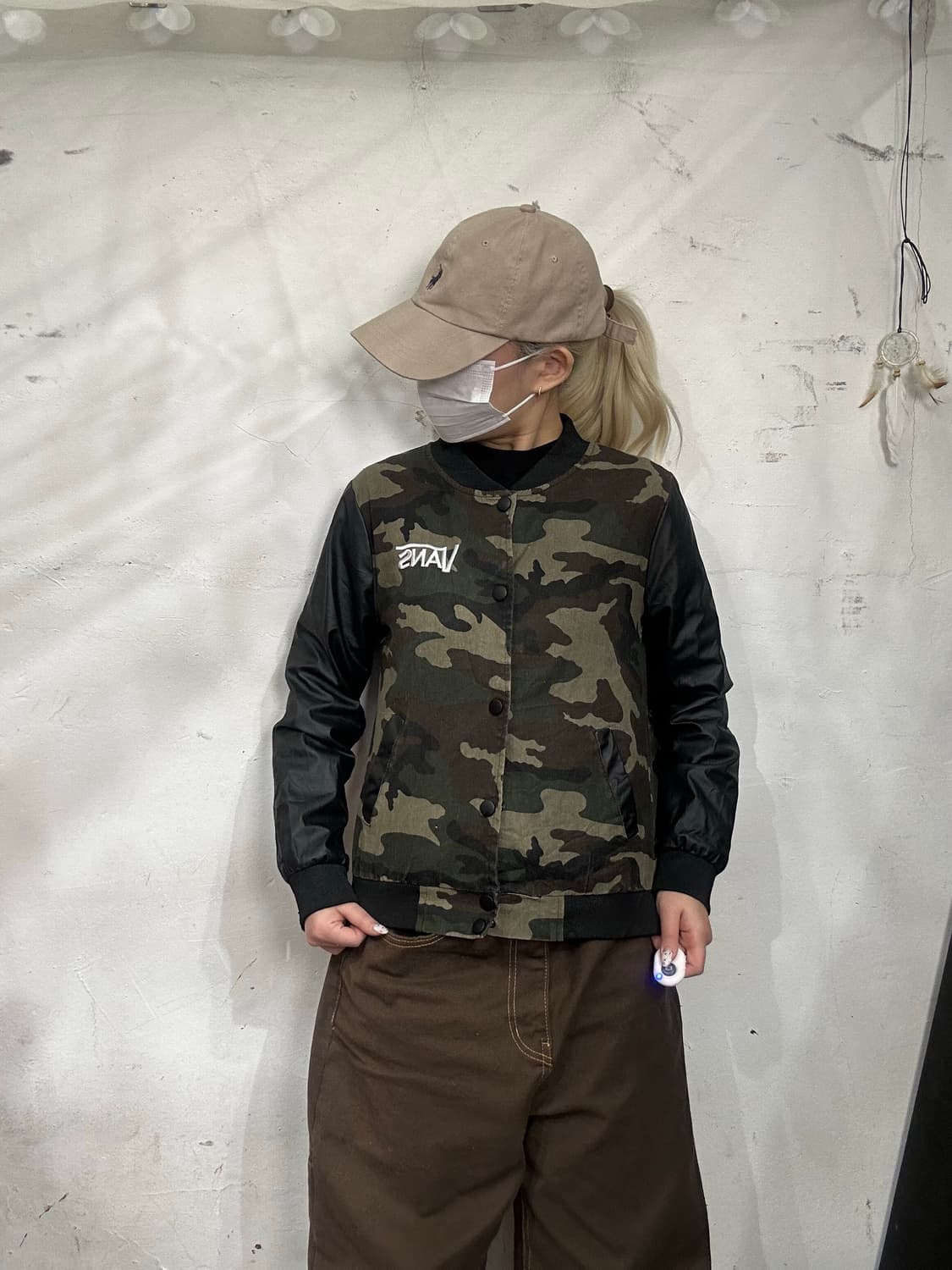 빈티지 반스 카키 커스텀 카모 자켓 점퍼 L 상품이미지2