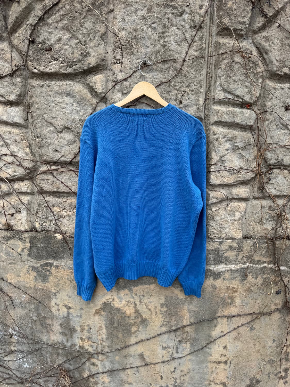 90s 폴로 랄프로렌 빈티지 페이딩 블루 코튼 니트 L 상품이미지2