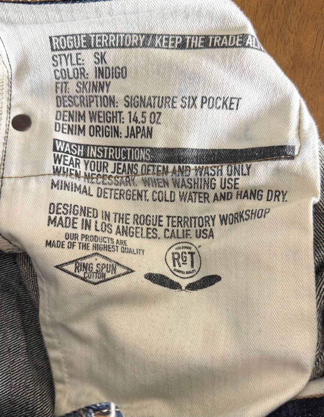 Rogue Territory RGT SK 14.5oz 일본 셀비지 데님  상품이미지8