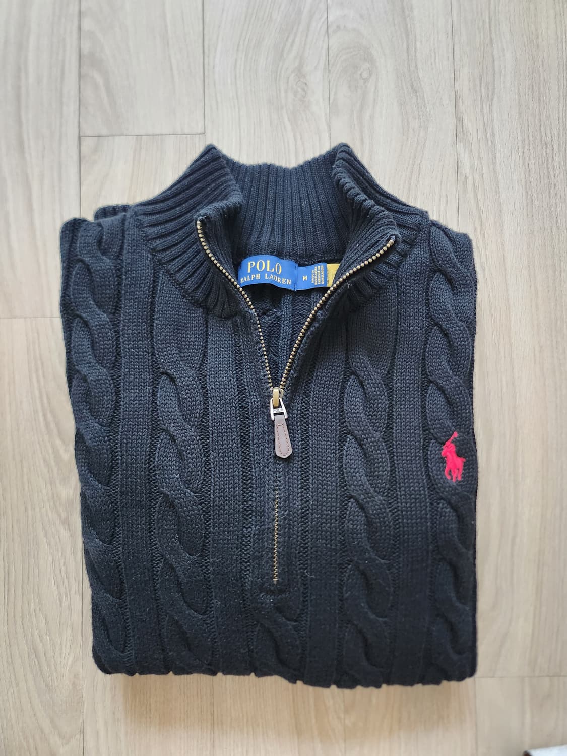 폴로 하프집업 케이블니트 (M 상품이미지4