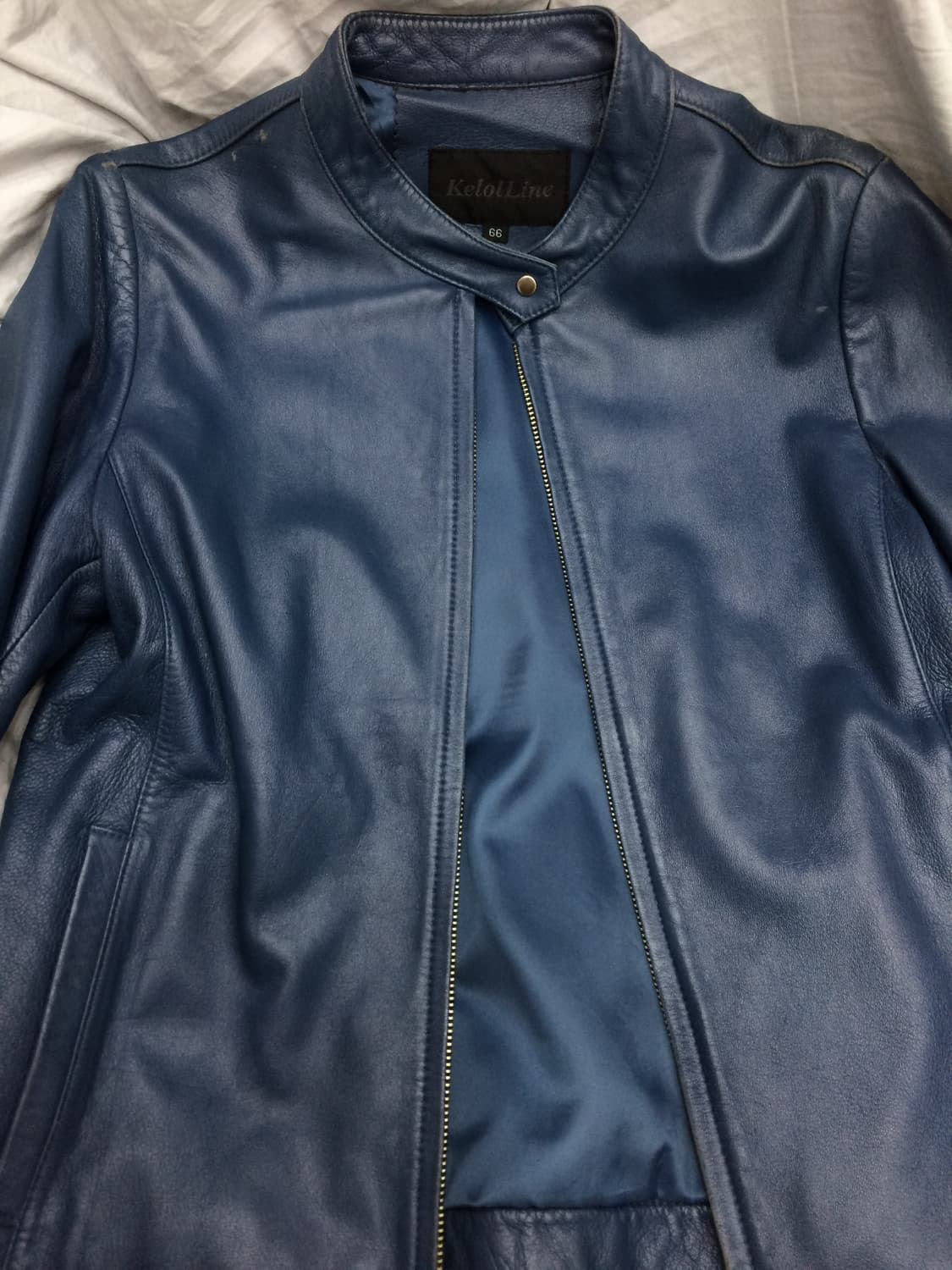 vintage 양가죽 블루 레더자켓 상품이미지1
