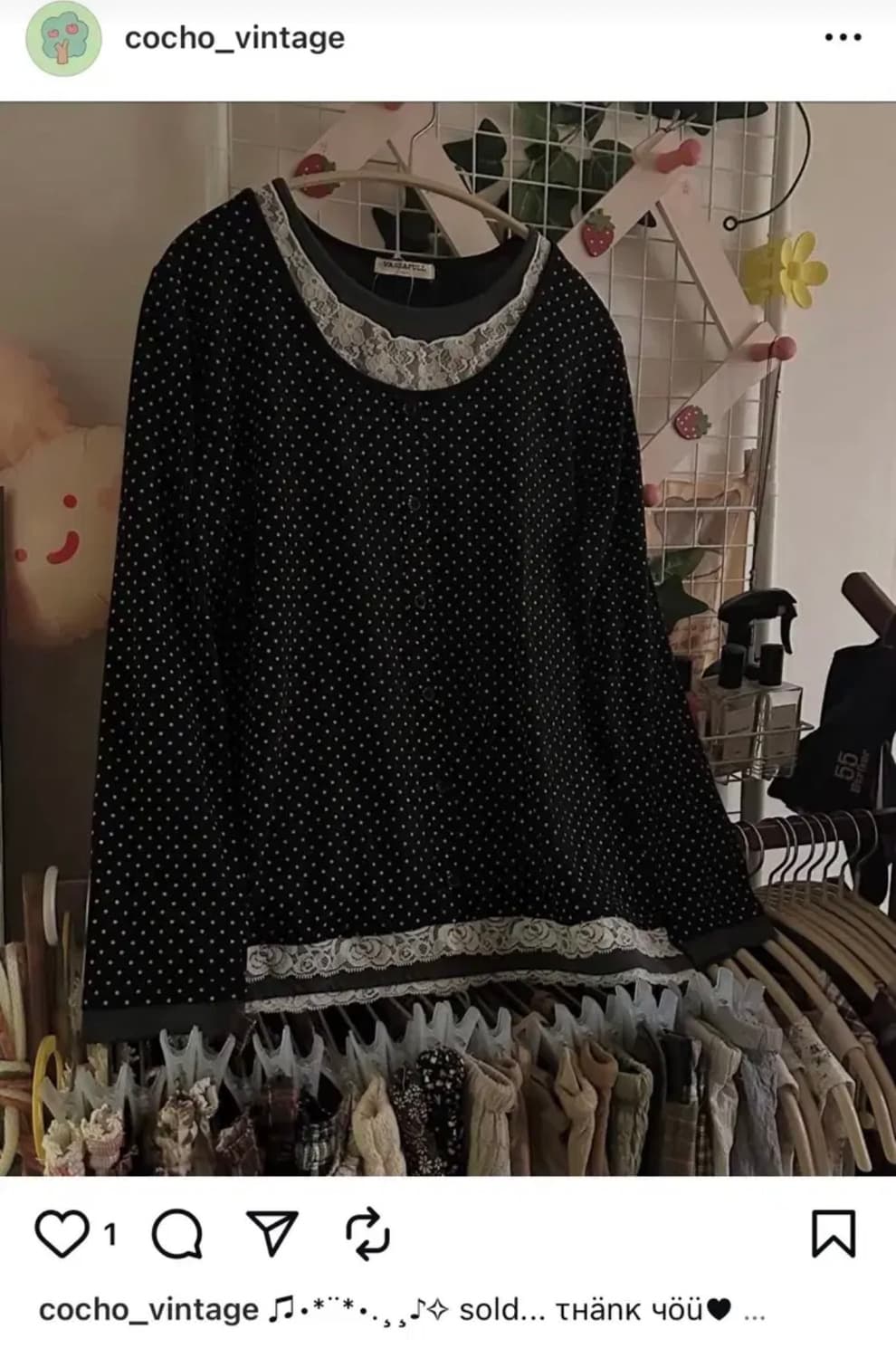 모리걸 일본빈티지 도트 레어어드 티 상품이미지2