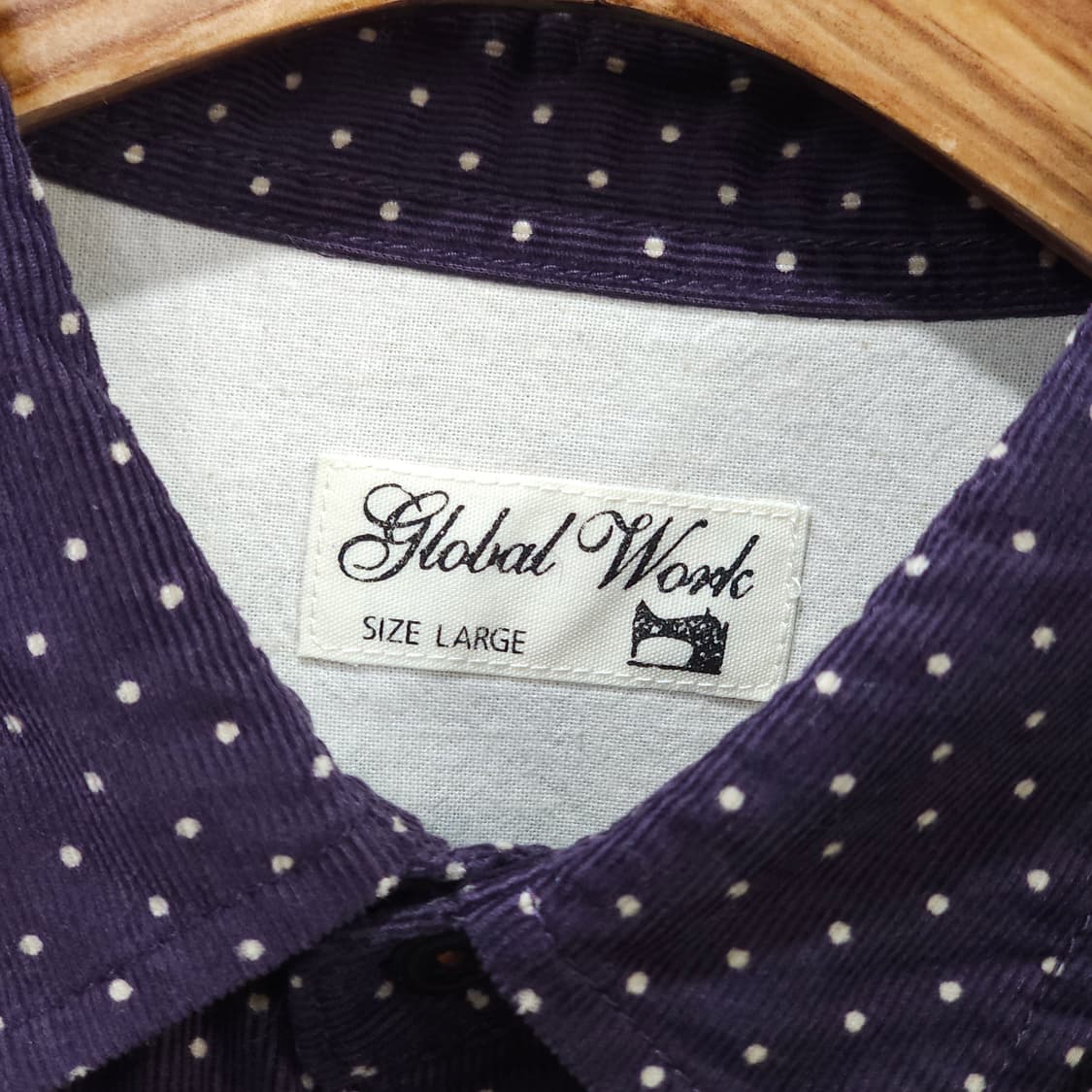 GLOBAL WORK 도트무늬 코듀로이셔츠- L 상품이미지7